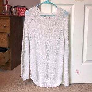 SO long white knitted sweater